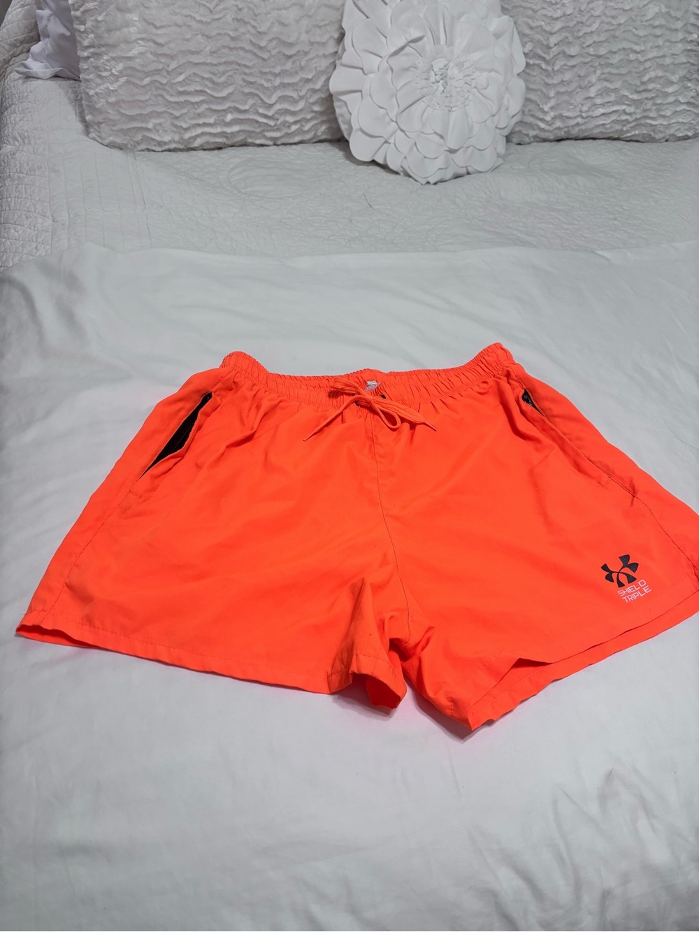 Shield Triple Neon Orange Mesh Lined Shorts XL